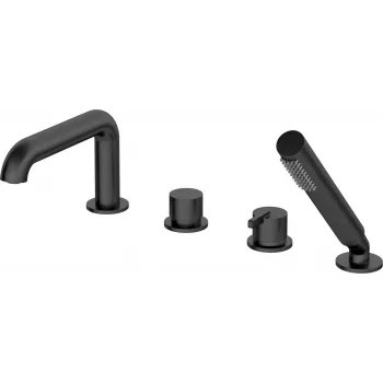 DEANTE 4-Hole Bathtub Mixer with Shower Set Matte Black
