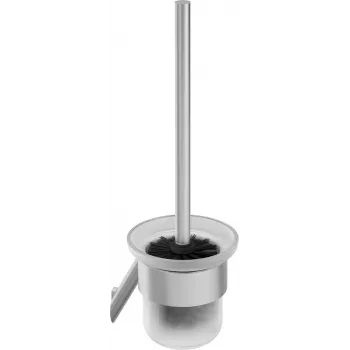 DEANTE ADI F711 Wall-Hung Toilet Brush with Stainless Steel Holder, Matt Silver, 38 cm