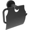 DEANTE ADJ_N221 Wall-Mounted Toilet Paper Holder - Matte Black Powder-Coated Steel