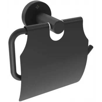DEANTE ADJ_N221 Wall-Mounted Toilet Paper Holder - Matte Black Powder-Coated Steel
