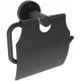 DEANTE ADJ_N221 Wall-Mounted Toilet Paper Holder - Matte Black Powder-Coated Steel