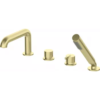 DEANTE Arnika 4-Hole Deck-Mounted Bathtub Mixer with Shower Set, Chrome