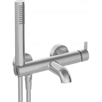 DEANTE Arnika Bathtub Mixer with Shower Set, Matte Black, Wall-Mounted, Single-Lever, Brass