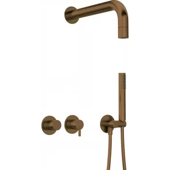 DEANTE Arnika Concealed Shower Set with Head - Horizontal Mixer, Chrome, 2 Functions