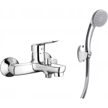 DEANTE Arnika Nero Bath Mixer with Shower Set, Wall-Mounted, Black Matte