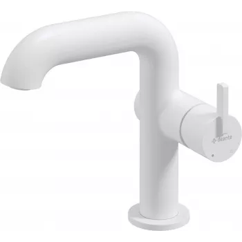 DEANTE Arnika Nero Washbasin Mixer with Rectangular Spout, Matte Black, Single-Lever, High-Body, Deck-Mounted, 1-Hole, Ceramic Cartridge 25 mm, Flexible Connection Hoses G3/8 inch 45 cm, Water Flow Class Z, Acoustic Group I