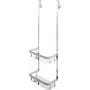 DEANTE Bamboo Shower Caddy with 2 Shelves and 2 Hooks - Hanging Over-the-Door Shelf for Bathroom Storage