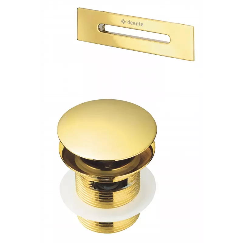 DEANTE Bathtub Accessories Set - Stopper and Overflow, Chrome, Brass, Automatic