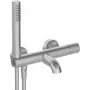 DEANTE Bathtub Faucet with Shower Set - Matte Black, Wall-Mounted, Brass, Ceramic Cartridge, Handheld Shower, 150 cm Hose, Arnika Series