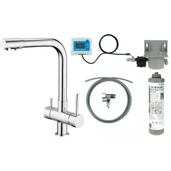 DEANTE BCHF065M 3-Way Kitchen Faucet with Water Filtration Set, Matte Black