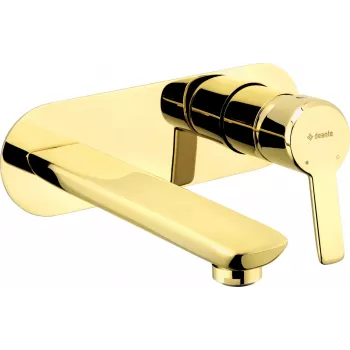 DEANTE BQA Z54L Concealed Washbasin Mixer Tap, Matte Black, Brass, Single-Lever, Wall-Mounted