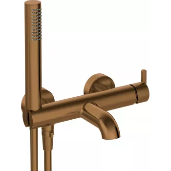 DEANTE BQS_C11M Bath Mixer with Shower Set, Matte Black, Wall-Mounted, Single-Lever, Ceramic Cartridge
