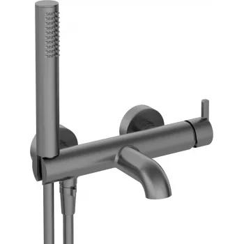 DEANTE BQS_D11M Bathtub Mixer with Shower Set, Chrome, Wall-Mounted, Single-Lever, Brass