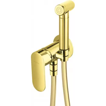 DEANTE Concealed Bidet Mixer with Bidetta Shower Head, Chrome, Brass, Single Lever, 35mm Ceramic Cartridge, G1/2 inch Connection, 120cm Hose, Wall-Mounted