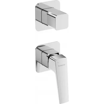 DEANTE Concealed Shower Mixer with Diverter, Matte Black, Square Faceplate