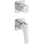 DEANTE Concealed Shower Mixer with Diverter, Matte Black, Square Faceplate