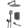 DEANTE Concealed Shower Set with Bath Spout - Chrome, 3-Way