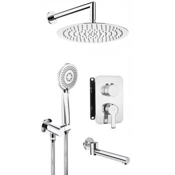 DEANTE Concealed Shower Set with Bath Spout - Matte Black