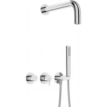 DEANTE Concealed Shower Set with Hand Shower - Horizontal Mixer - Matte Black