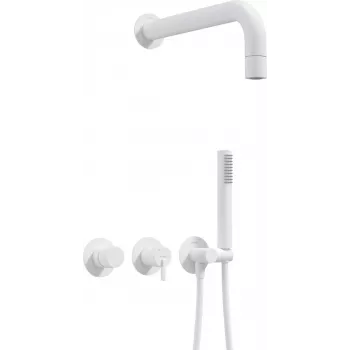 DEANTE Concealed Shower Set with Hand Shower - Thermostatic Horizontal Mixer, Chrome, Ø250 mm Rain Shower