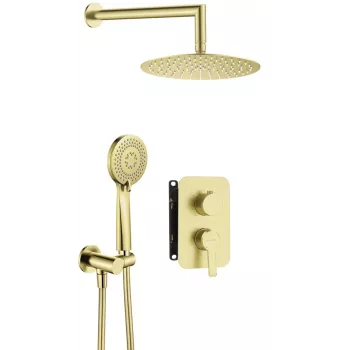 DEANTE Concealed Shower Set with Mixer BOX - Chrome, Round Rain Shower 250mm