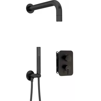 DEANTE Concealed Shower Set with Mixer BOX - with Hand Shower, Matte Black