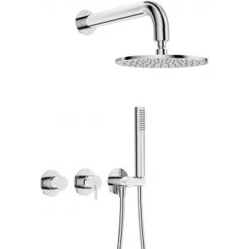 DEANTE Concealed Shower Set with Overhead Shower - Horizontal Mixer, Chrome