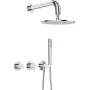 DEANTE Concealed Shower Set with Overhead Shower - Horizontal Mixer, Chrome