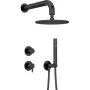 DEANTE Concealed Shower Set with Overhead Shower - Matte Black, Square 250x250 mm, Arnika Nero