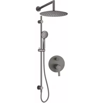 DEANTE Concealed Shower Set with Rail - Overhead Shower - Matte Black