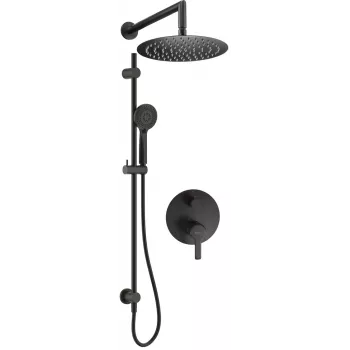 DEANTE Concealed Shower Set with Rail - Overhead Shower - Matte Black