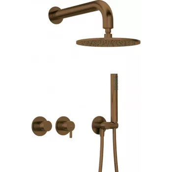 DEANTE Concealed Shower Set with Rain Shower Head and Hand Shower - Matte Black, Square 250x250mm, Single-Lever, Arnika Nero Series