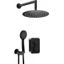 DEANTE Concealed Shower Set with Thermostatic BOX, Matte Black, 2 Outlets, Rain Shower 250 mm