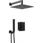 DEANTE Concealed Thermostatic Shower Set with Rain Shower and Hand Shower, Matte Black