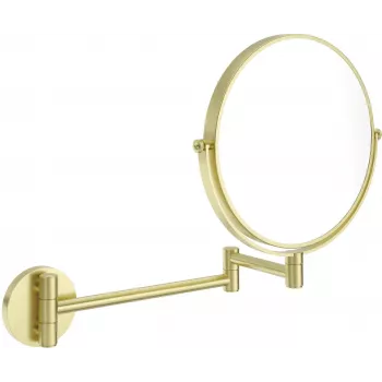 DEANTE Cosmetic Mirror on Movable Arm – Double-Sided LED Wall-Mounted Mirror with 1x/3x Magnification, 360° Swivel, IP44 Splash-Proof, Polished Chrome Finish