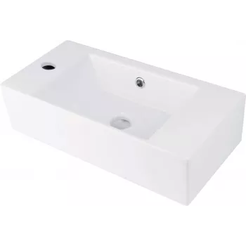 DEANTE Countertop Ceramic Washbasin with Tap Hole Left - White Glossy