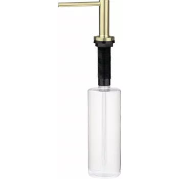 DEANTE Dishwashing Liquid Dispenser with Integrated Brush, 280 ml, Brushed Stainless Steel & Black