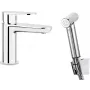 DEANTE Dokos Basin Faucet with Bidet Shower Head, Chrome, Single Lever Mixer, 1-Hole Deck-Mounted