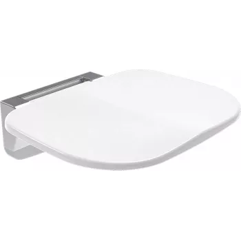 DEANTE Folding Wall Seat - White, 150 kg Load Capacity, ABS Plastic & Aluminum