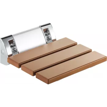 DEANTE Folding Wall Seat - White/Silver, 130 kg Capacity