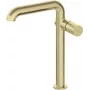 DEANTE High Basin Faucet with Rectangular Spout, Glossy Gold, Single Lever, Ceramic Cartridge, Deck-Mounted
