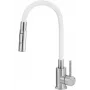 DEANTE Kitchen Faucet with Bent Spout - 2 Types of Spray, Chrome, Single-Lever Mixer, Pull-Out Swivel, Brass
