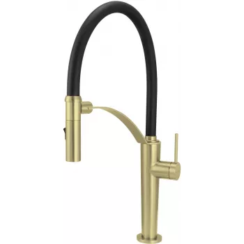 DEANTE Kitchen Faucet with Flexible Spout - 2 Types of Spray, Matte Black