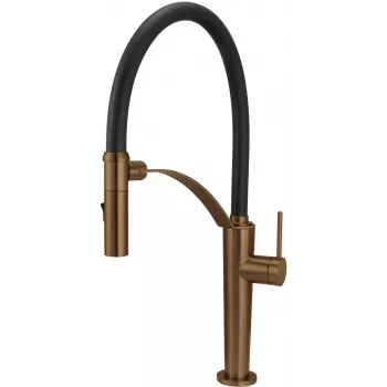 DEANTE Kitchen Faucet with Flexible Spout - 2 Types of Spray, Matte Black