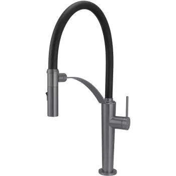 DEANTE Kitchen Faucet with Flexible Spout - 2 Types of Spray, Matte Black