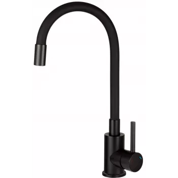 DEANTE Kitchen Faucet with Flexible Spout - Chrome & Matte Black - Single Lever - Moza Series