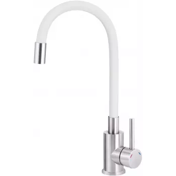 DEANTE Kitchen Faucet with Flexible Spout, Matte Black, Single-Lever Mixer, Arnika Series