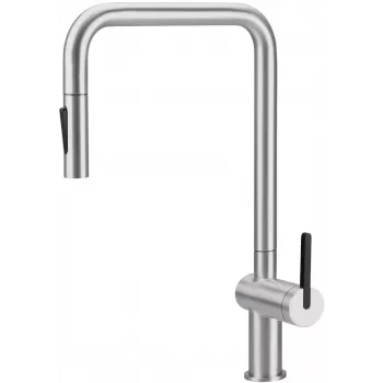 DEANTE Kitchen Faucet with Pull-Out Spout, Chrome, Brass, Single-Lever, 360° Swivel