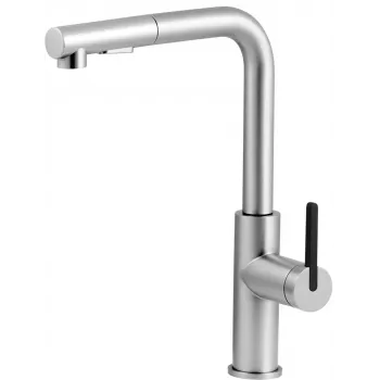 DEANTE Kitchen Faucet with Pull-Out Spout, Chrome, Single Lever, 360° Swivel