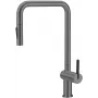 DEANTE Kitchen Faucet with Pull-Out Spout, Matte Black, Brass, Single-Lever, Deck-Mounted